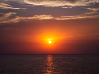 Naklejka premium Sunset in greek islands of cyclades