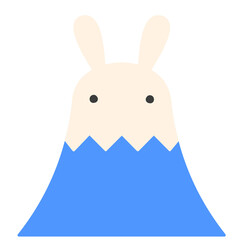 イラスト素材　うさぎの富士山　白