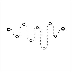 dotted line. way, way, goal. vector simple illustration. trip. 