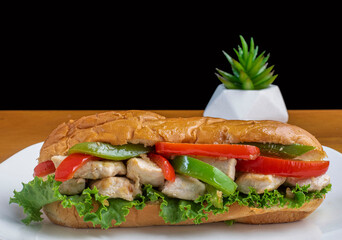 chicken sub   with sauteed peppers and onions