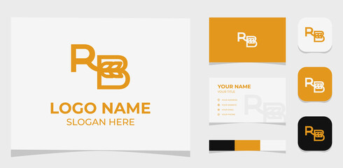 Fototapeta na wymiar Template Logo Creative Initial Letter R and B and Paddy. Creative Template with color pallet, visual branding, business card and icon.
