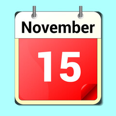 day on the calendar, vector image format, November 15