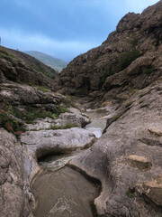 Bubbling Arpat River in the Panagia Gorge near Zelenogorye (Republic of Crimea)