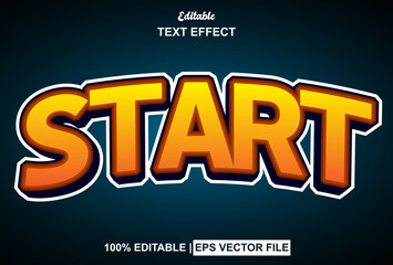 start text effect with 3d style and editable