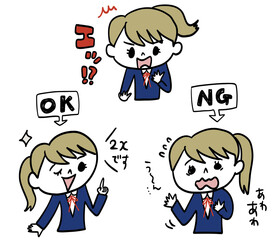 数学の問題に答える女の子