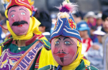 Cusco, Peru - June  2015: Men and Women Dressed In Traditional Inca Costumes For Inti Raymi  In...