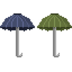 Umbrella concept pixel art icon illustration