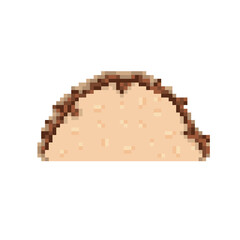 Taco pixelart icon food illustration