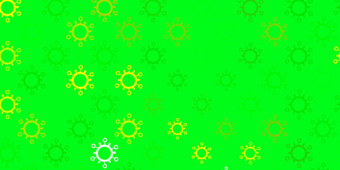 Dark green, red vector template with flu signs.