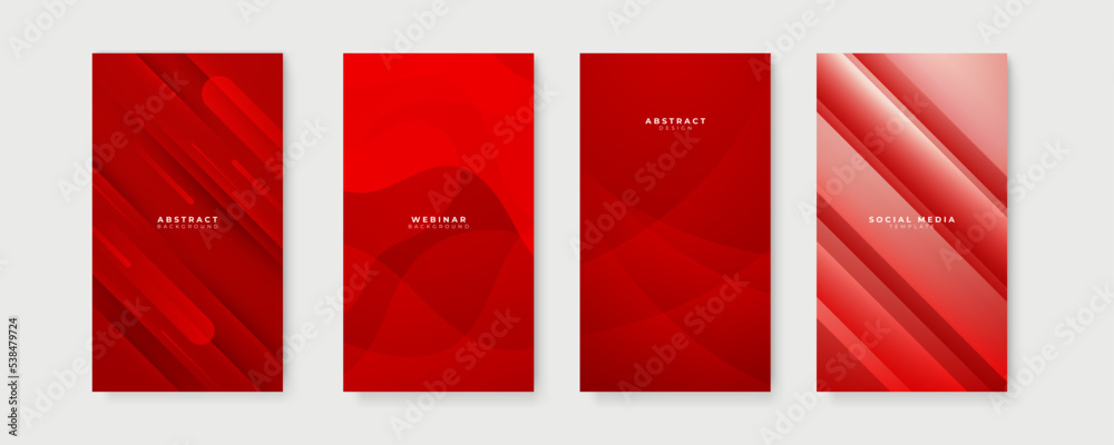 Poster red design backgrounds for social media stories. trendy memphis design cover. abstract shape with mi
