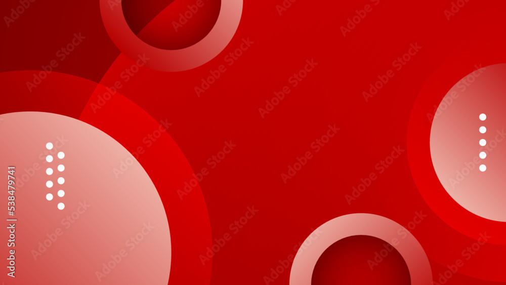Poster Abstract red vector background with circles