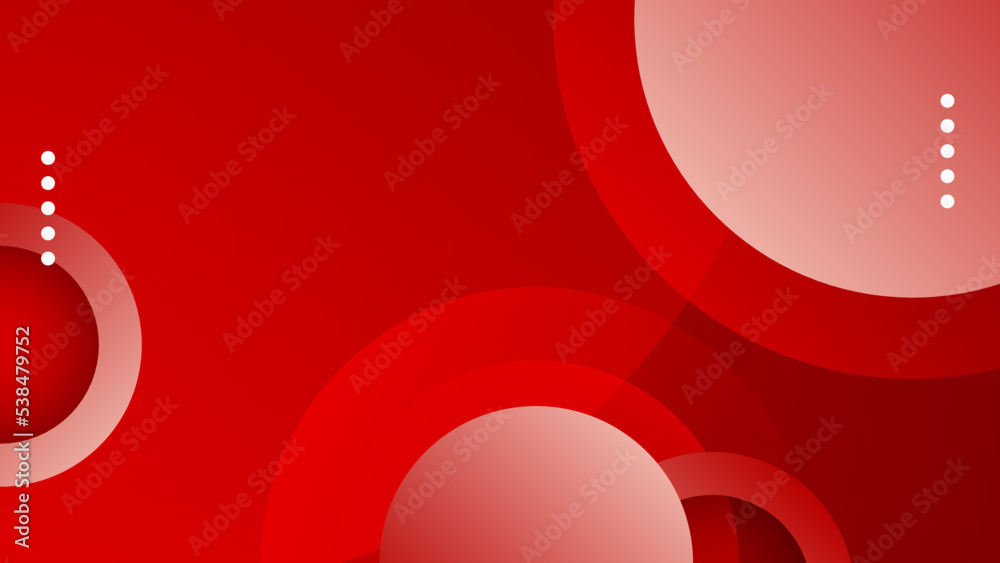 Poster Abstract red vector background with circles