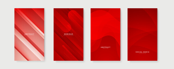 Red design backgrounds for social media stories. Trendy Memphis design cover. Abstract shape with minimal design. Vector illustration.