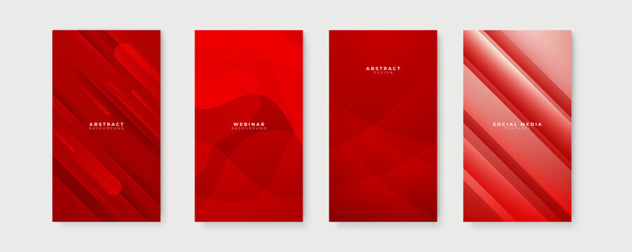 Red design backgrounds for social media stories. Trendy Memphis design cover. Abstract shape with minimal design. Vector illustration.