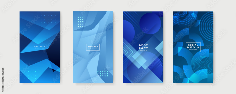 Poster Blue background for story social media template. Vector abstract graphic design banner pattern presentation background web template.