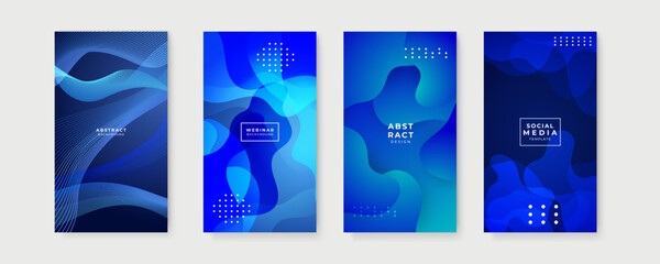 Blue background for story social media template. Vector abstract graphic design banner pattern presentation background web template.