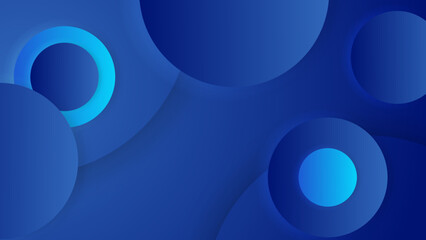 Abstract dark blue background with circle geometric shapes. Vector illustration
