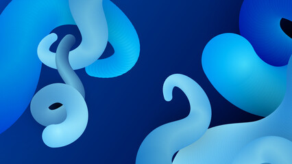 Abstract dark blue background with liquid geometric shapes. Vector illustration