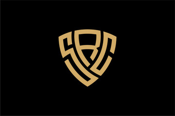 SRC creative letter shield logo design vector icon illustration