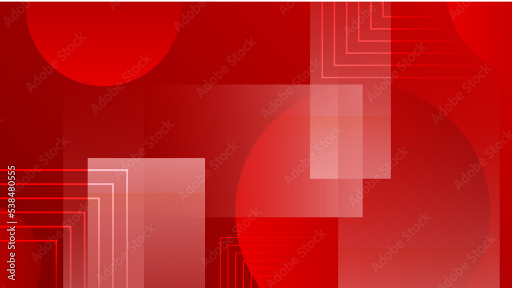 Poster abstract red background minimal, abstract creative overlap digital background, modern landing page concept vector.