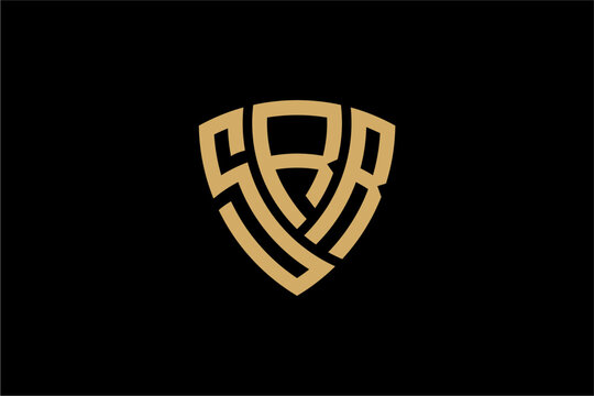 SRR creative letter shield logo design vector icon illustration