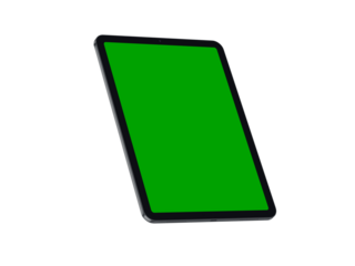 Green Screen Tablet Mockup on white background