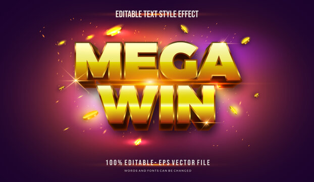 win concept for casino title concept text style effect. editable vector fonts