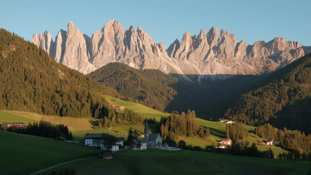 Santa Maddalena St. Magdalena Church Time Lapse Val di Funes and Odle, Dolomites