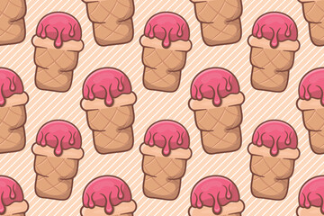ice cream use cone seamless pattern vector illustration 