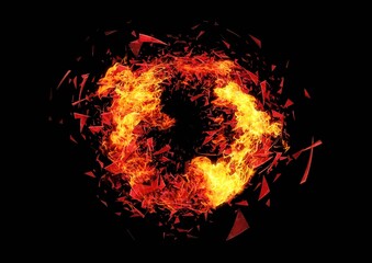 Obraz na płótnie Canvas 3d illustration of exploding flames