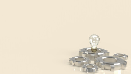 The lightbulb and gear for creative or idea concept 3d rendering