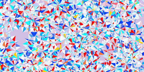 Light blue, red vector template with ice snowflakes.