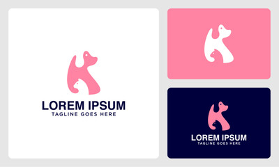 dog and cat negative space logo