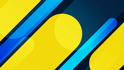 blue yellow background. Shiny neon lights, dark abstract background with blurred magic neon light curved lines. Futuristic technological modern colorful design background