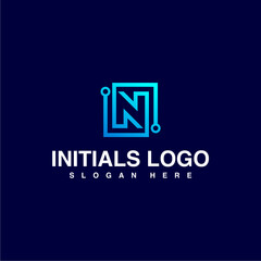 tech logo initials N