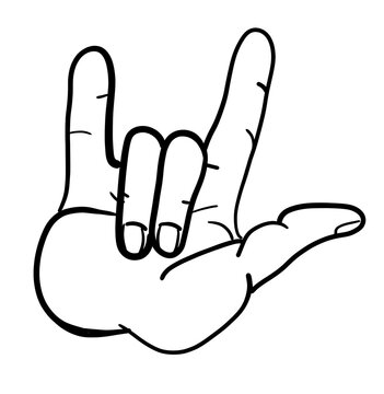 "I Love You" ASL American Sign Language Clip Art