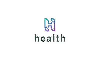 Letter H creative modern line art environmental health natural logo 