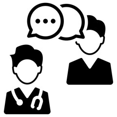 Doctor patient conversation icon