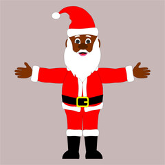 Christmas holiday santa claus illustration black santa