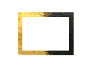 watercolor painting square frame gold and black abstract hand drawn. png background. asian style.	 - 538489919