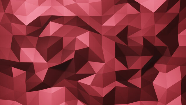 Background and wallpaper. Low poly triangular in bright red colors.