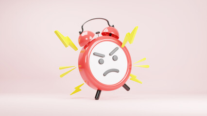 angry red alarm clock illustration