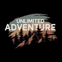 Vintage Unlimited Adventure Design Vector Background Illustration