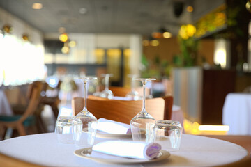 table setting at restaurant