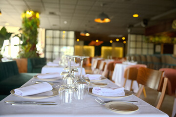 table set for a wedding reception