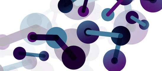 Abstract background. Round dots connected by lines. Trendy techno business template for wallpaper, banner, background or landing