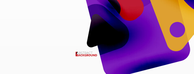 Primitive geometric shapes - line, triangle, square and circle composition. Vector geometric minimal abstract background for wallpaper, banner, background, landing page