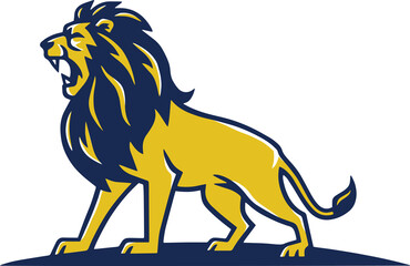 Lion Mascot Logo Roaring Icon Template Design
