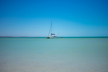Obraz premium Catamaran anchored