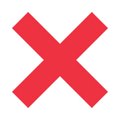 red cross mark icon on a transparent background png
